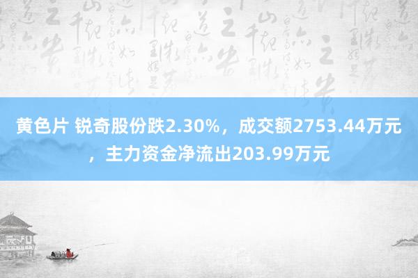 黄色片 锐奇股份跌2.30%，成交额2753.44万元，主力资金净流出203.99万元