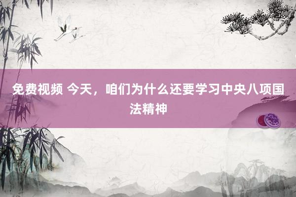 免费视频 今天，咱们为什么还要学习中央八项国法精神