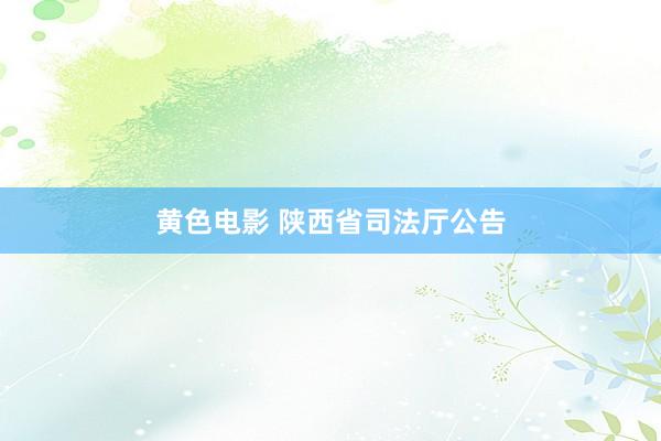 黄色电影 陕西省司法厅公告