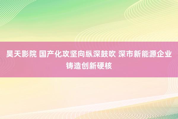 昊天影院 国产化攻坚向纵深鼓吹 深市新能源企业铸造创新硬核