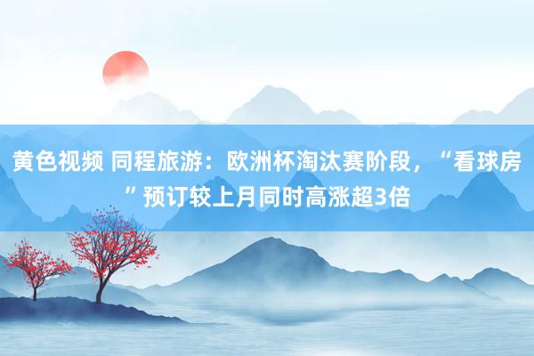 黄色视频 同程旅游：欧洲杯淘汰赛阶段，“看球房”预订较上月同时高涨超3倍