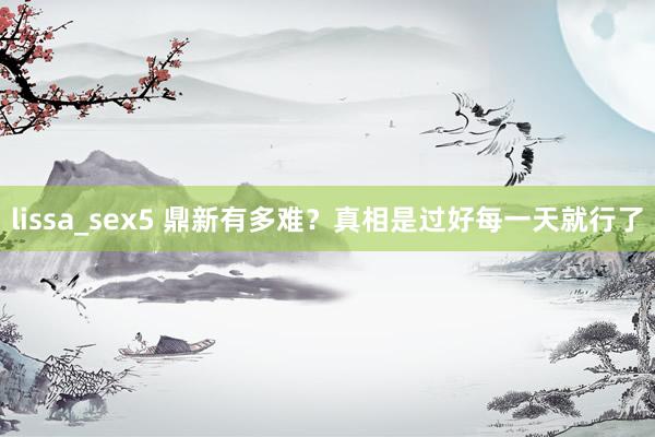 lissa_sex5 鼎新有多难？真相是过好每一天就行了
