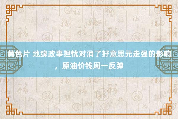 黄色片 地缘政事担忧对消了好意思元走强的影响，原油价钱周一反弹