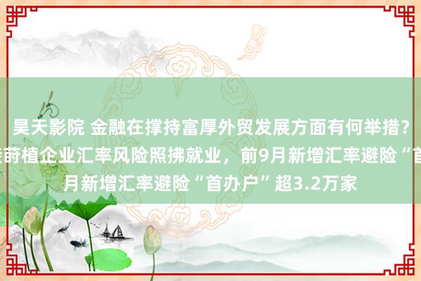 昊天影院 金融在撑持富厚外贸发展方面有何举措？央行答每经：连接莳植企业汇率风险照拂就业，前9月新增汇率避险“首办户”超3.2万家