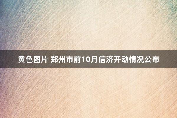黄色图片 郑州市前10月信济开动情况公布