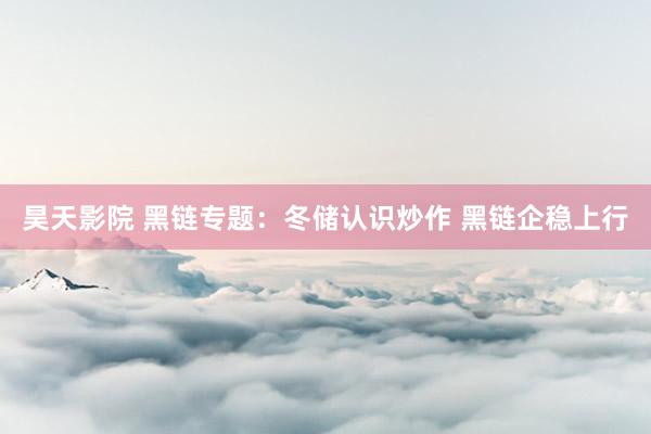 昊天影院 黑链专题：冬储认识炒作 黑链企稳上行